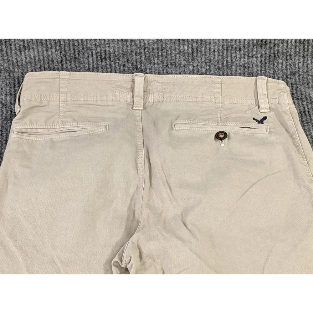 American Eagle Chino Pants Mens 31x34 Khaki Slim Straight Stretch Casual Preppy